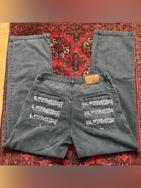 Sean John Charcoal Gray Denim Jeans With Pocket AOP Mens Size 34